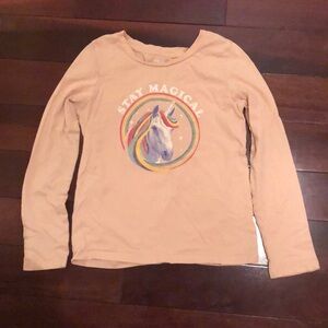 Joe fresh kids M baby pink long sleeve top